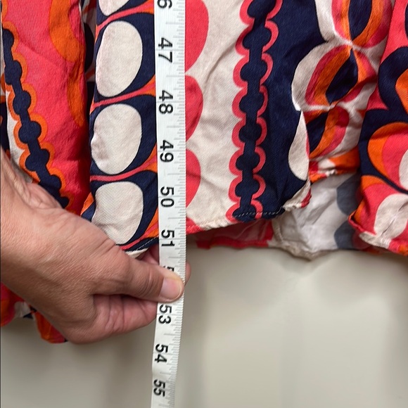 Vilagallo Orange and Blue Long Sleeve Dress - Picture 6 of 7